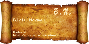 Birly Norman névjegykártya